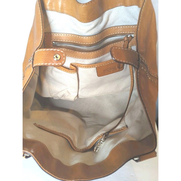 MICHAEL KORS Astor Uptown Studded Satchel Purse Hand Bag Shoulder Tote Leather - Picture 5 of 10